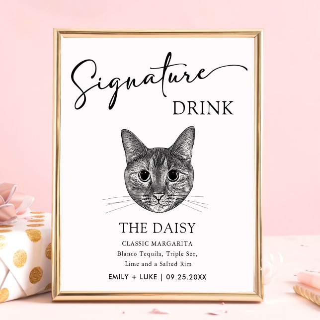 Tabby Cat Wedding Signature Drink Sign (Creator Uploaded)