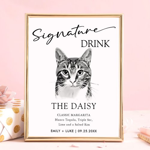 Tabby Cat Wedding Signature Drink Sign