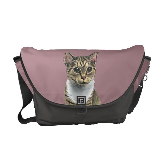 Tabby Cat With Big Eyes Messenger Bag