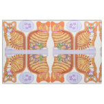 Tabby Cat with Dancing Mice Pillow Fabric