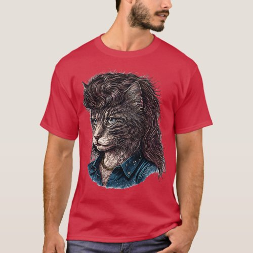 Tabby Cat With Mullet 1 T_Shirt