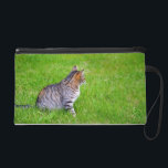 Tabby Cat Wristlet<br><div class="desc">Tabby cat in a green field.</div>