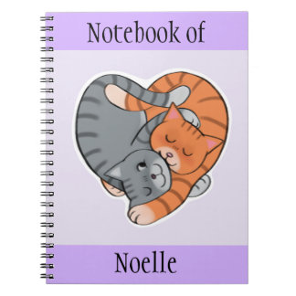 Tabby Cats Heart Lovers Notebook