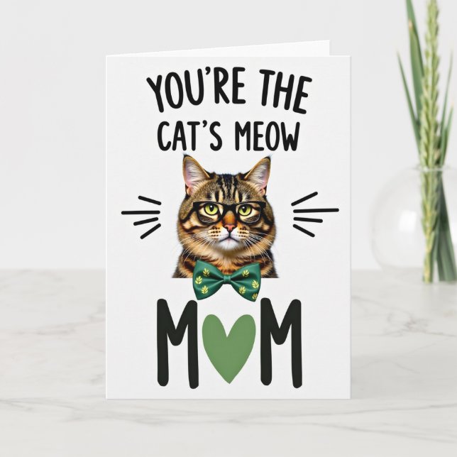 Tabby Cats Meow Mom Card (Front)