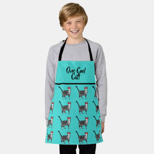 Tabby Cats 'One Cool Cat' Aqua Boys pet Apron