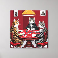 Tabby Cats Playing Poker