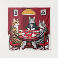 Tabby Cats Playing Poker