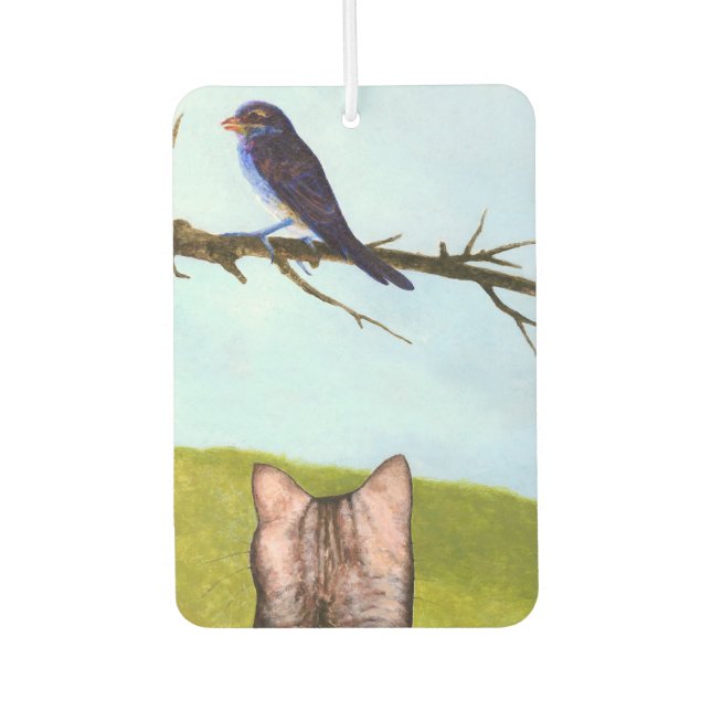 Tabby Cats Talk to Birds Air Freshener (Front)