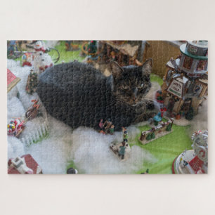 tabby christmas cat puzzle