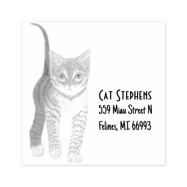 Tabby Custom Wooden Stamp With Text (Imprint)