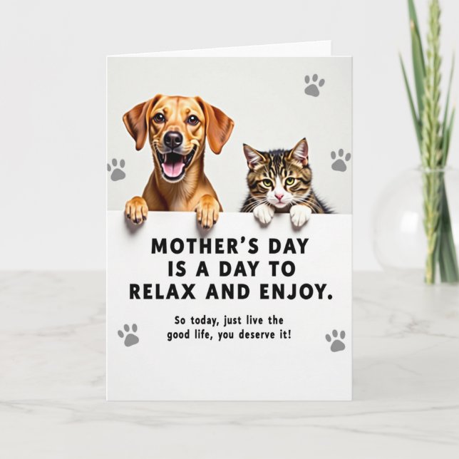 Tabby Dog Mothers Day Message Card (Front)