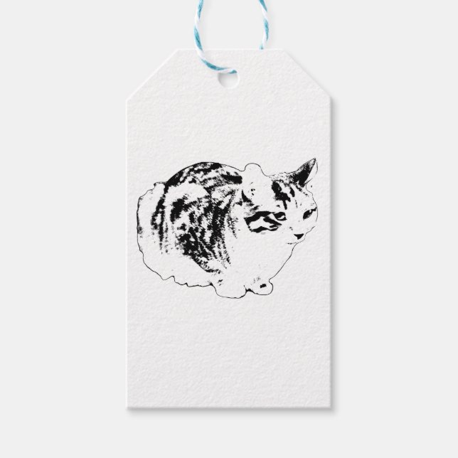 Tabby Gift Tag, Merry Finish Tags (Front)