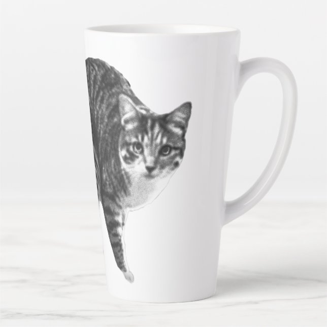Tabby Glow by Winter Window Latte Mug (Right)