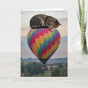 Tabby Hot Air Balloon Card