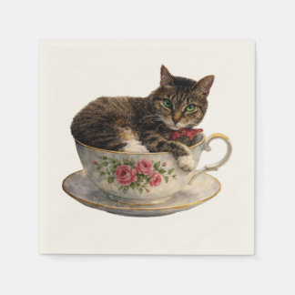 Tabby in a Teacup Napkins