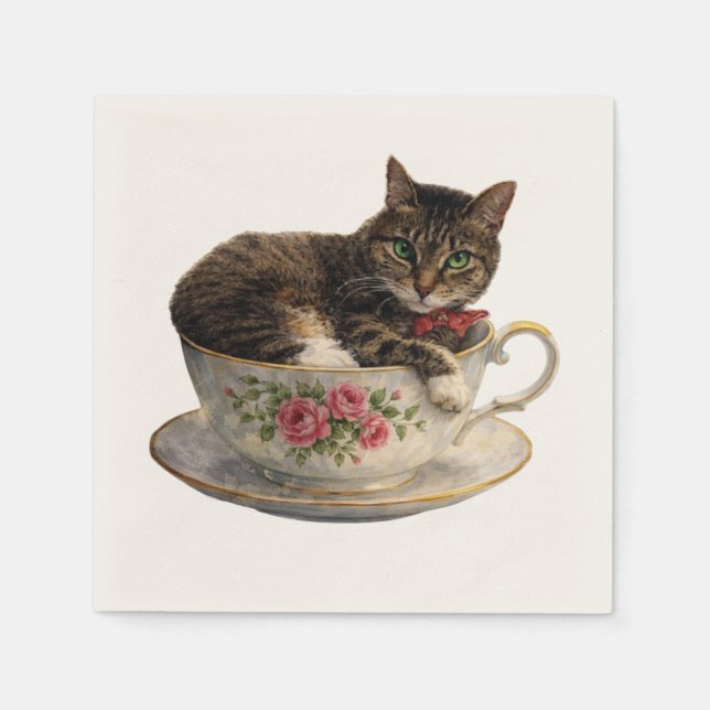 Tabby in a Teacup Napkins (Front)