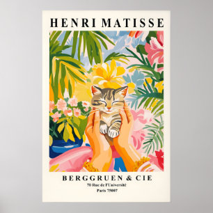 Tabby Kitten Art Print Matisse Style Cat Lover