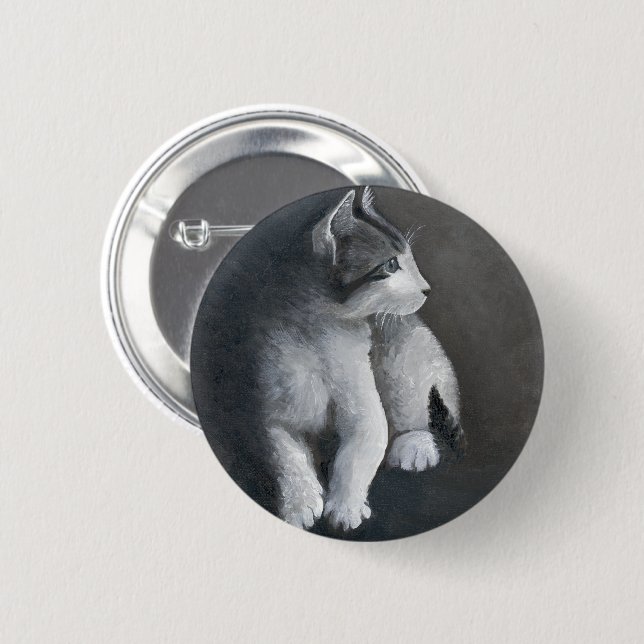 Tabby Kitten Button (Front & Back)