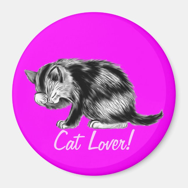 Tabby Kitten Cat-lover Art Magnet (Front)