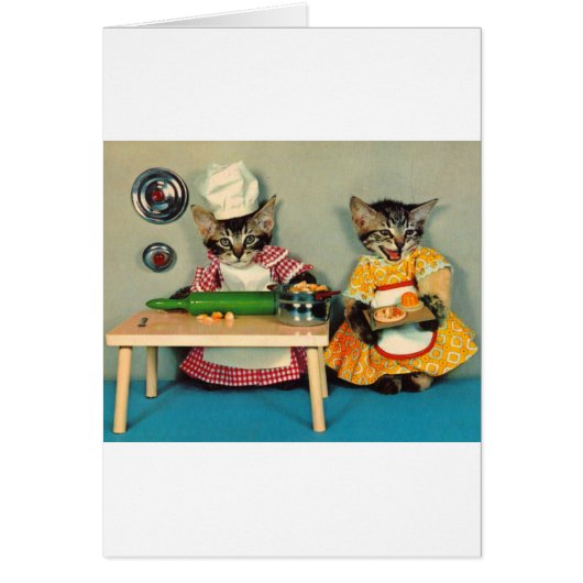 tabby kitten chef and tabby kitten assistant cards (Front)