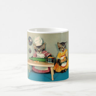 tabby kitten chef and tabby kitten assistant coffee mug
