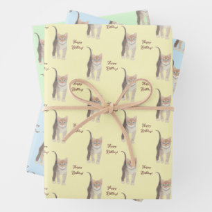 Tabby Kitten Customizable Wrapping Paper Sheets