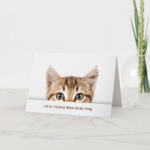 Tabby kitten get well soon card