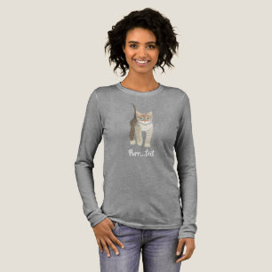 Tabby Kitten Grey Long Sleeved Tri-Blend Shirt