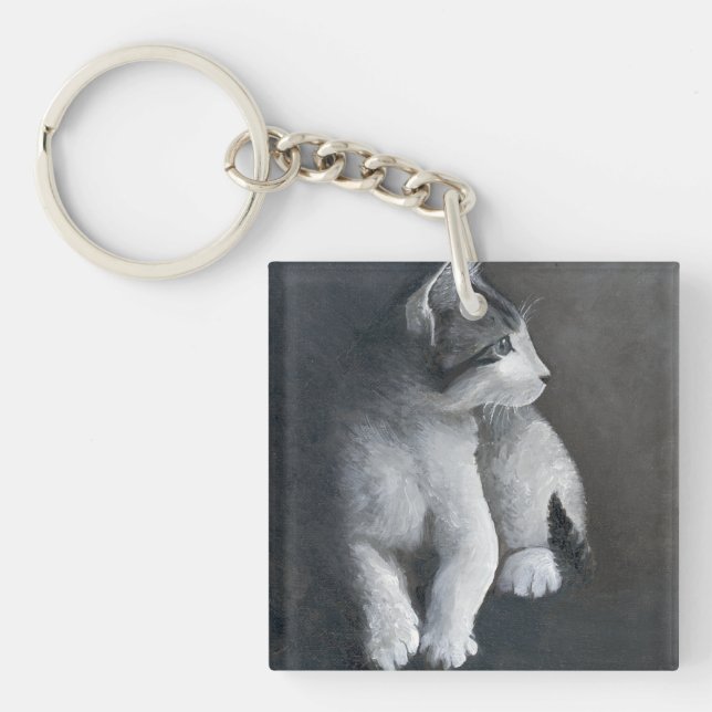 Tabby Kitten Keychain (Front)