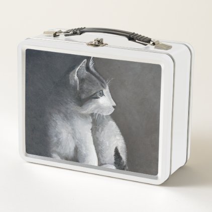 Tabby Kitten Metal Lunch Box