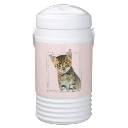 Tabby Kitten Painting with Faux Marble Frame Cooler