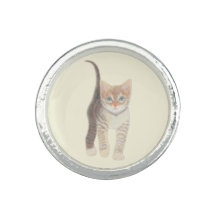 Tabby Kitten Photo Ring
