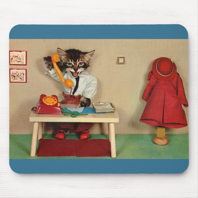 tabby kitten secretary RPPC Mouse Pad (Front)