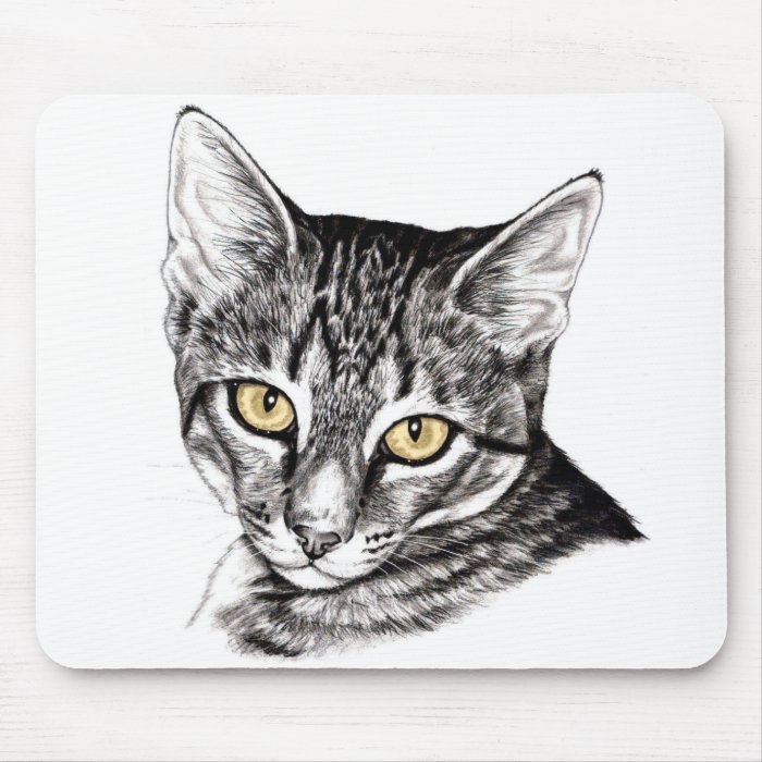 Tabby Kitten Sketch Mouse Pad