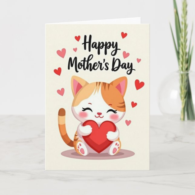 Tabby Kitten Sweetest Mothers Day Card (Front)