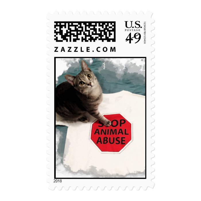 Tabby kitten with a cause Stop Animal Abuse Stamp