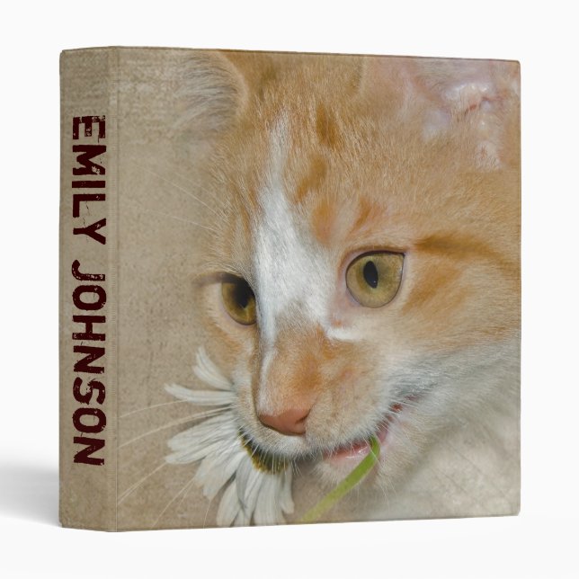 Tabby Kitten with Daisy Binder (Front/Spine)