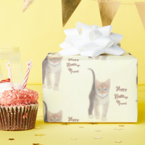 Tabby Kitten With Text Wrapping Paper