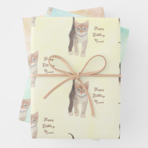Tabby Kitten With Text Wrapping Paper Sheets