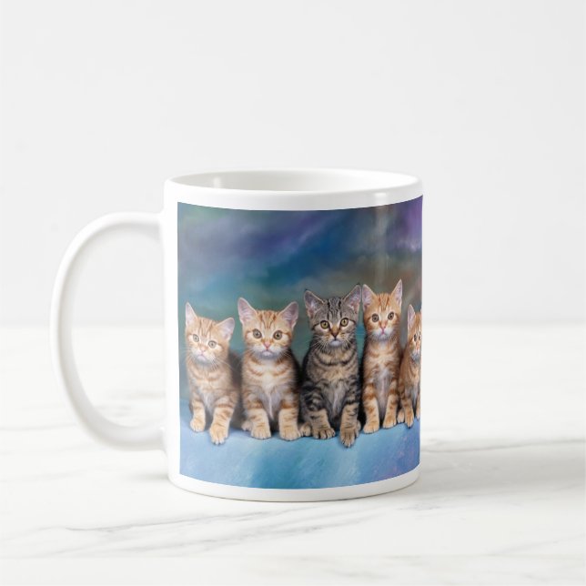 Tabby Kittens in a Row Coffee Mug (Left)