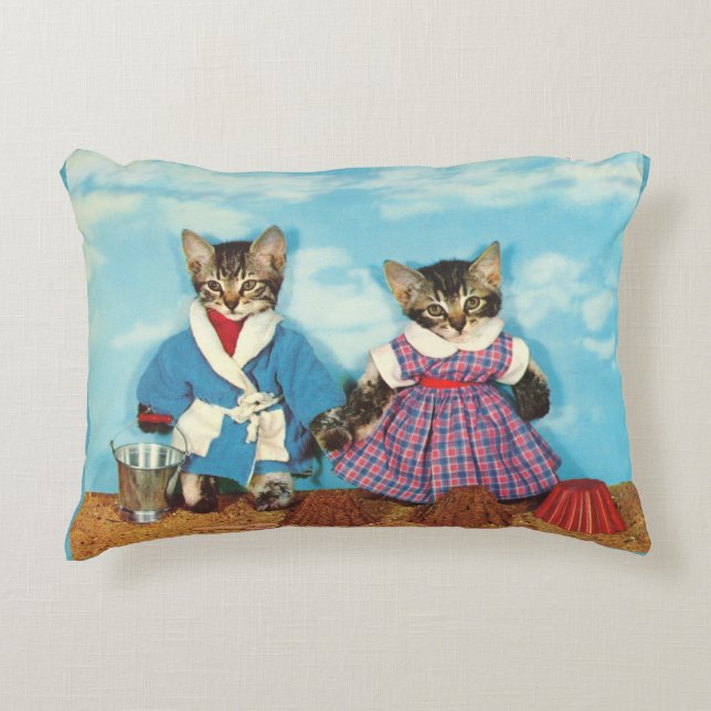 tabby kittens on the beach accent pillow (Front)