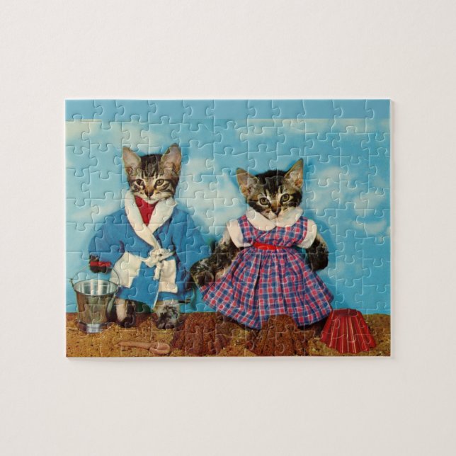 tabby kittens on the beach jigsaw puzzle (Horizontal)
