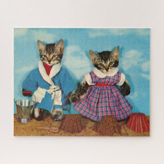 tabby kittens on the beach jigsaw puzzle