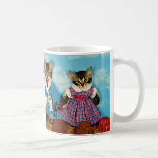 tabby kittens playing on the beach RPPC Coffee Mug