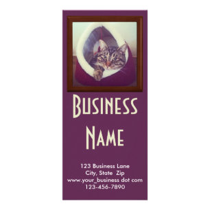 Tabby Kitty In Hut Photo Animal Pet Care Service Rack Card