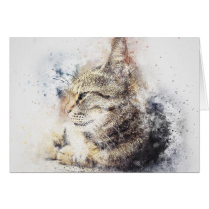 Tabby Love | Abstract | Watercolor Card