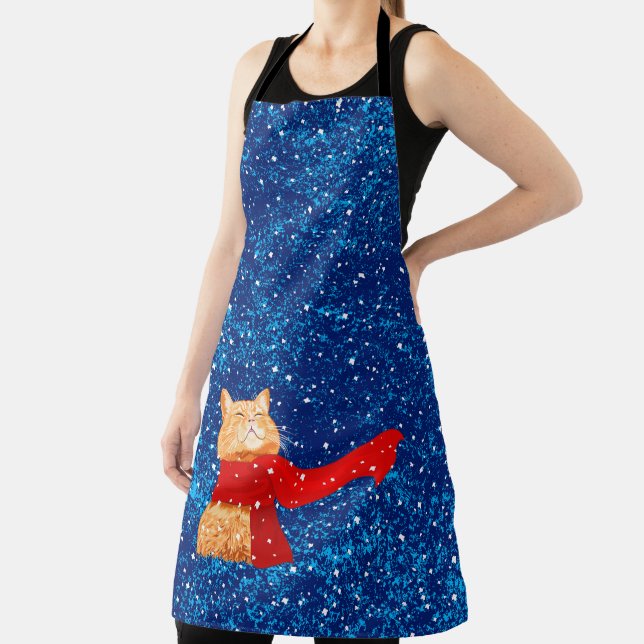 Tabby loves Snow Apron (Insitu)