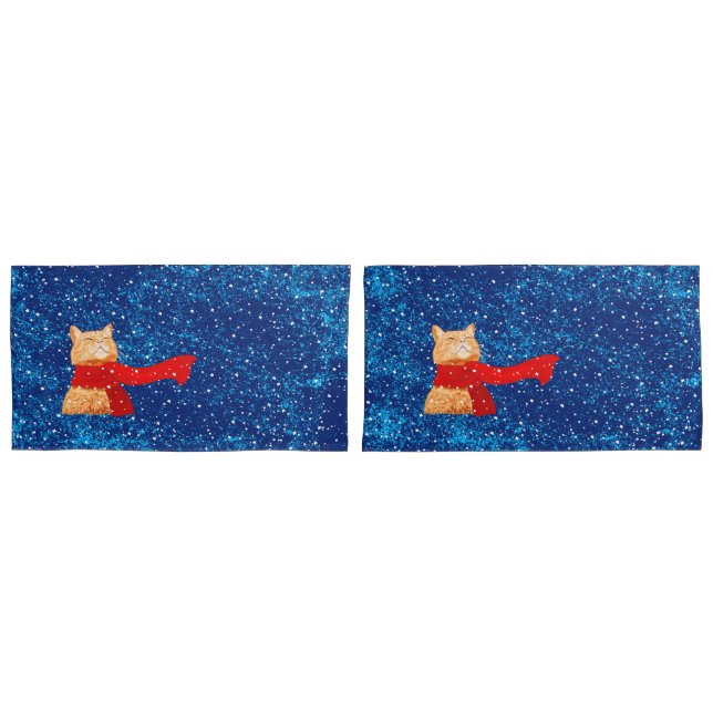 Tabby loves Snow Pillow Case (Front-Set)