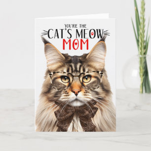 Tabby Maine Coon Cat for Mom on Mother's Day Holiday Card