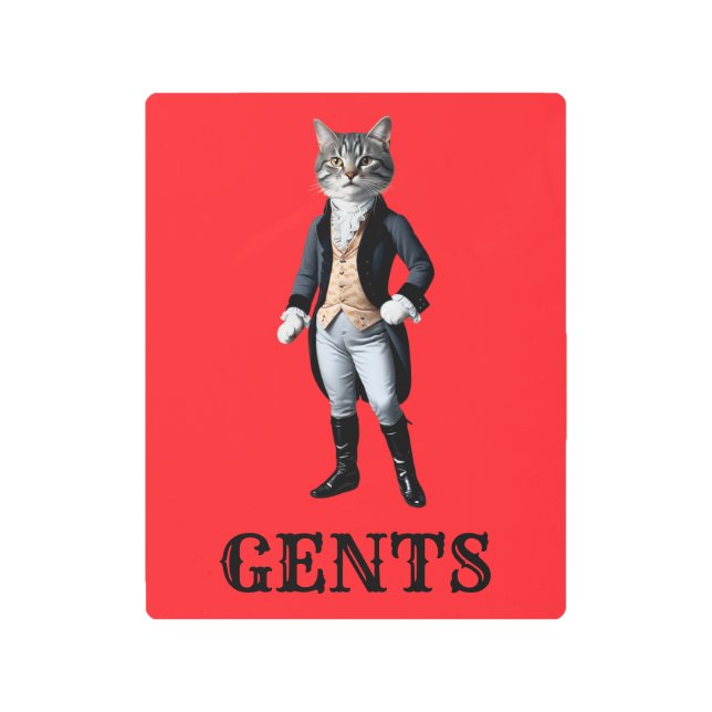 Tabby Male Metal Bathroom Sign (Front)